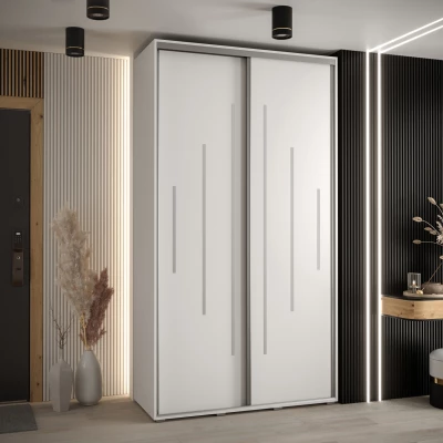 Kleiderschrank ASIRI 12 - 140/60 cm, weiß/silber