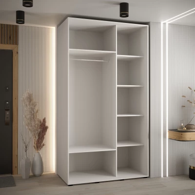 Kleiderschrank ASIRI 12 - 140/60 cm, weiß/silber