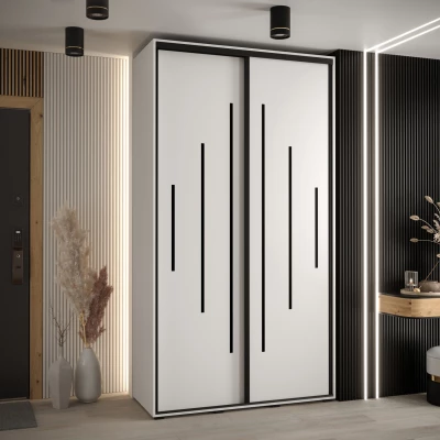 Kleiderschrank ASIRI 12 - 140/60 cm, weiß/schwarz
