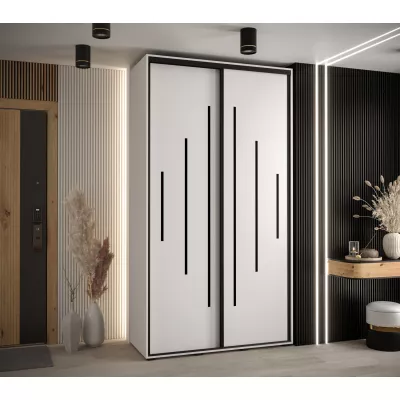 Kleiderschrank ASIRI 12 - 140/60 cm, weiß/schwarz
