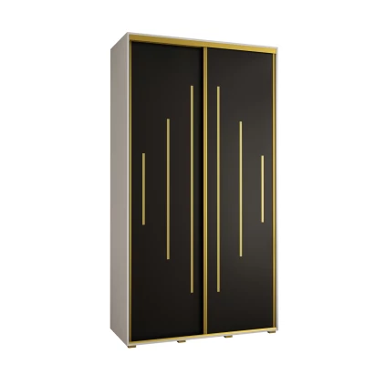 Kleiderschrank ASIRI 12 - 140/60 cm, weiß/schwarz/gold
