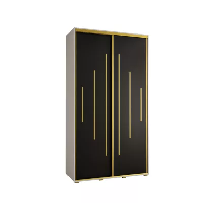 Kleiderschrank ASIRI 12 - 140/60 cm, weiß/schwarz/gold