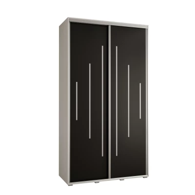 Kleiderschrank ASIRI 12 - 140/60 cm, weiß/schwarz/silber