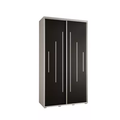 Kleiderschrank ASIRI 12 - 140/60 cm, weiß/schwarz/silber