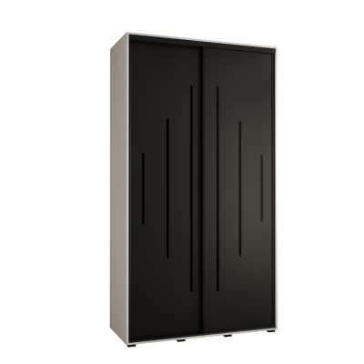 Kleiderschrank ASIRI 12 - 140/60 cm, weiß/schwarz/schwarz