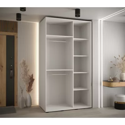 Kleiderschrank ASIRI 12 - 140/60 cm, Weiß / Artisan-Eiche / Silber