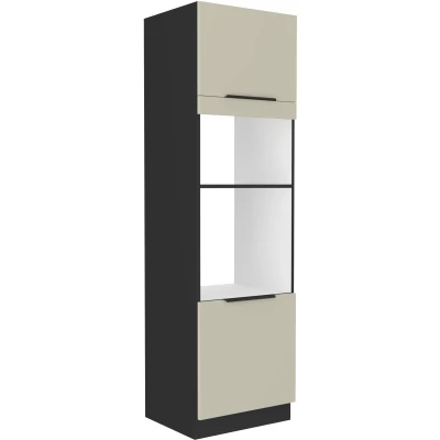 AGAFIJA Einbauschrank für Haushaltsgeräte – Breite 60 cm, Kaschmir/Schwarz