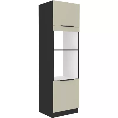 AGAFIJA Einbauschrank für Haushaltsgeräte – Breite 60 cm, Kaschmir/Schwarz