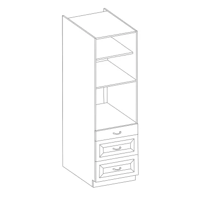 Einbau-Backofenschrank mit Schubladen AGAFIJA – Breite 60 cm, Kaschmir/Schwarz