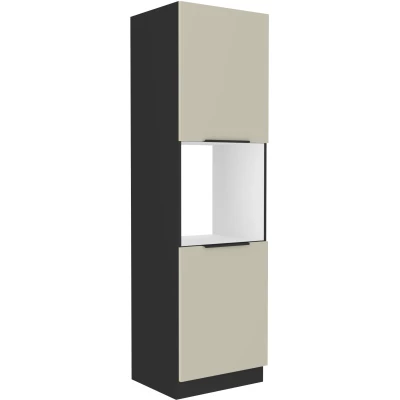 Küchenschrank für Einbaubackofen AGAFIJA – Breite 60 cm, Kaschmir/Schwarz