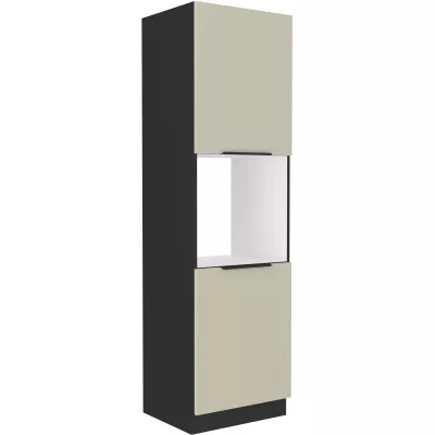 Küchenschrank für Einbaubackofen AGAFIJA – Breite 60 cm, Kaschmir/Schwarz