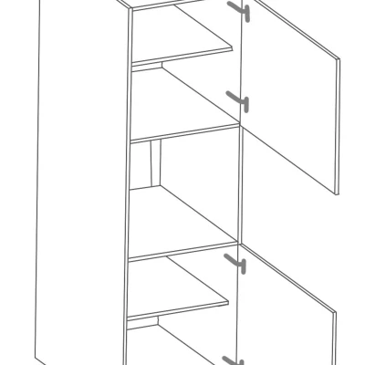 Küchenschrank für Einbaubackofen AGAFIJA – Breite 60 cm, Kaschmir/Schwarz