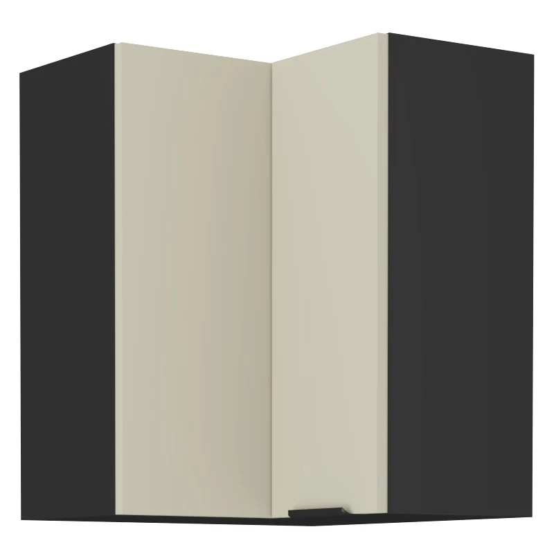 Eckoberschrank AGAFIJA 2 - 60x60 cm, Kaschmir / Schwarz