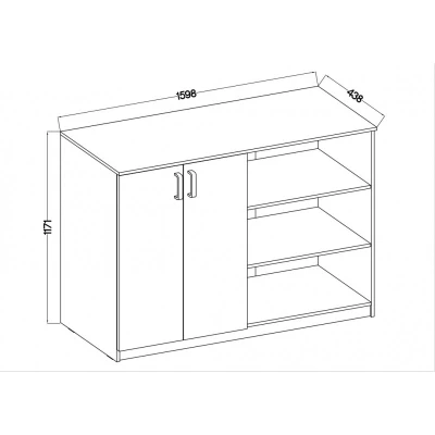 Hochschrank mit Regal MABAKA - Artisan Eiche