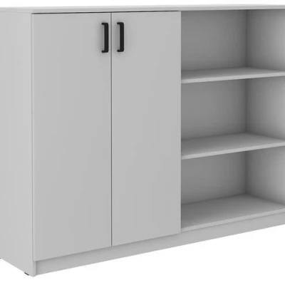 Hochschrank mit Regal MABAKA - grau