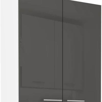 Hoher Hängeschrank LAJLA – Breite 80 cm, grau/weiß