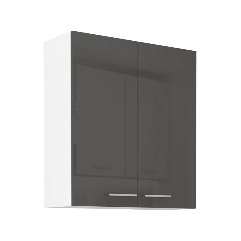 Hoher Hängeschrank LAJLA – Breite 80 cm, grau/weiß
