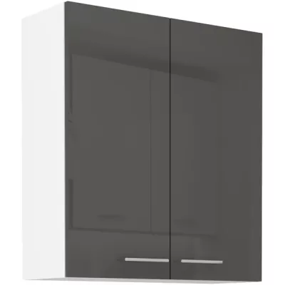 Hoher Hängeschrank LAJLA – Breite 80 cm, grau/weiß