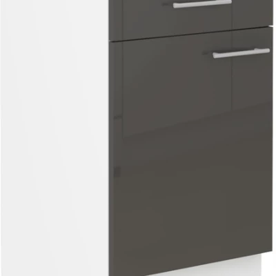 Unterschrank mit Schublade LAJLA – Breite 50 cm, grau/weiß