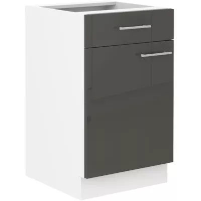 Unterschrank mit Schublade LAJLA – Breite 50 cm, grau/weiß