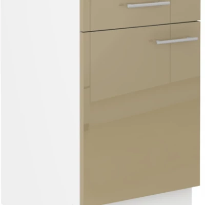 Unterschrank mit Schublade LAJLA – Breite 50 cm, Cappuccino/Weiß