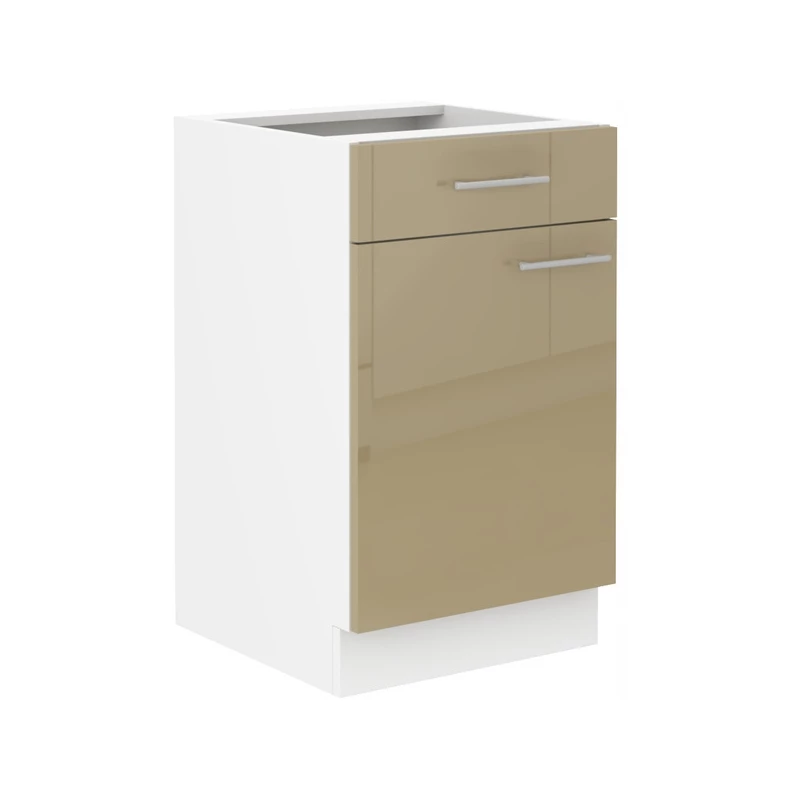 Unterschrank mit Schublade LAJLA – Breite 50 cm, Cappuccino/Weiß