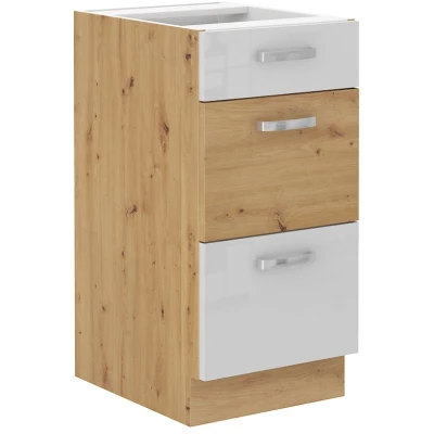 Schubladenschrank ADARA - Breite 40 cm, Weiß/Artisan Eiche
