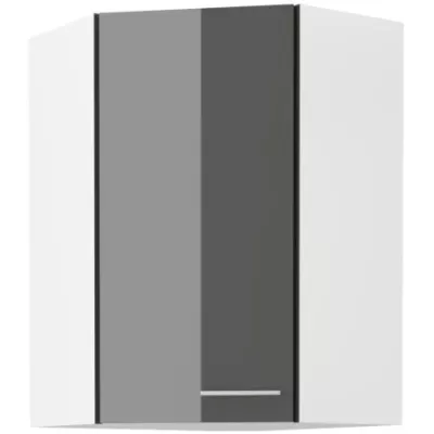 Hoher Eckschrank LAJLA – 60x60 cm, grau/weiß