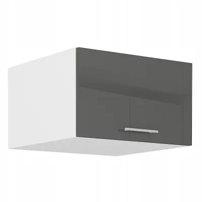 Oberer Tiefschrank mit Flügeltüren LAJLA - Breite 60 cm, grau/weiß