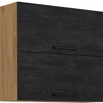 Oberschrank VANYA - Breite 80 cm, dunkles Holz / Lancelot-Eiche