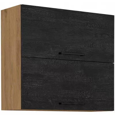 Oberschrank VANYA - Breite 80 cm, dunkles Holz / Lancelot-Eiche