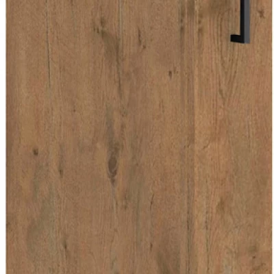 VANYA Auszugschrank - Breite 15 cm, Lancelot-Eiche, schwarzer Griff