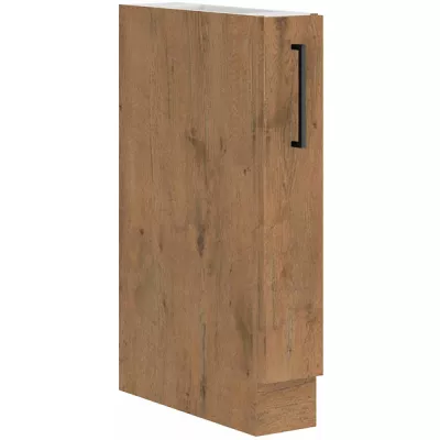 VANYA Auszugschrank - Breite 15 cm, Lancelot-Eiche, schwarzer Griff
