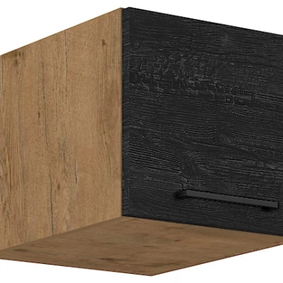 Oberschrank mit Flügeltüren VANYA - Breite 40 cm, dunkles Holz / Lancelot-Eiche