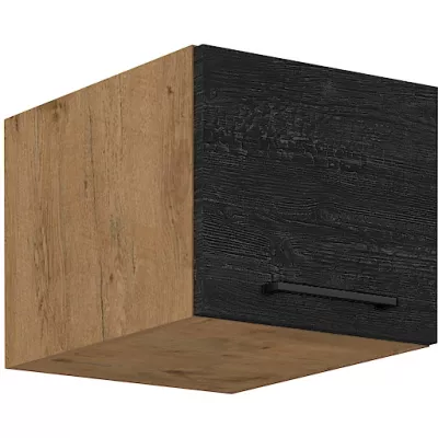 Oberschrank mit Flügeltüren VANYA - Breite 40 cm, dunkles Holz / Lancelot-Eiche