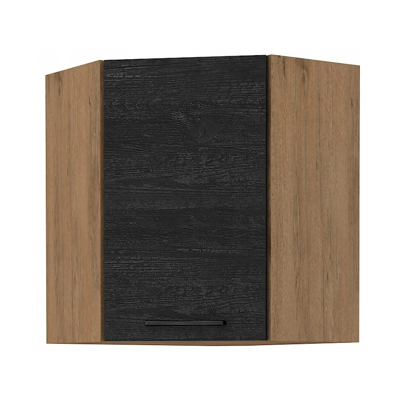 Eckoberschrank VANYA - 60x60 cm, dunkles Holz / Lancelot-Eiche