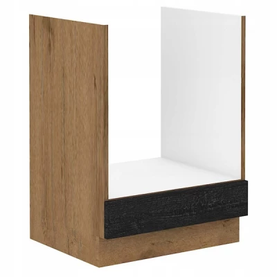 Ofenschrank VANYA - Breite 60 cm, dunkles Holz / Lancelot-Eiche