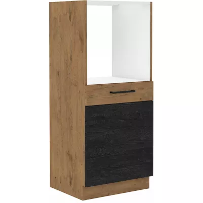 Küchenschrank für Einbaubackofen VANYA - Breite 60 cm, dunkles Holz / Lancelot-Eiche