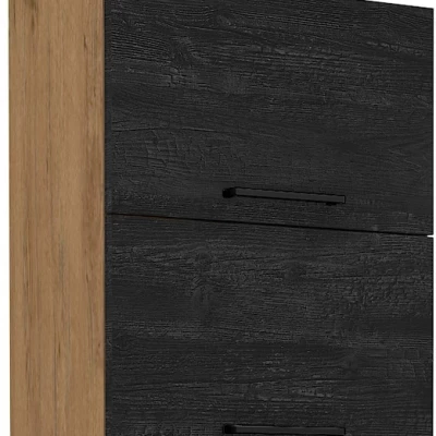 Oberschrank VANYA - Breite 60 cm, dunkles Holz / Lancelot-Eiche