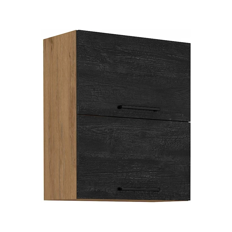 Oberschrank VANYA - Breite 60 cm, dunkles Holz / Lancelot-Eiche
