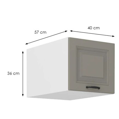 Oberschrank mit Flügeltüren SOPHIA – Breite 40 cm, lichtgrau/weiß