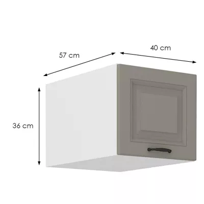 Oberschrank mit Flügeltüren SOPHIA – Breite 40 cm, lichtgrau/weiß