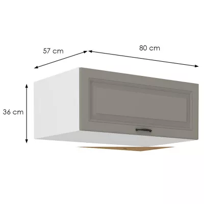 Tiefer Dunstabzugshaubenschrank SOPHIA - Breite 80 cm, Lichtgrau/Weiß