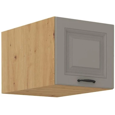 Oberschrank mit Flügeltüren SOPHIA – Breite 40 cm, Lichtgrau/Artisan Eiche