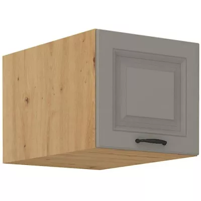 Oberschrank mit Flügeltüren SOPHIA – Breite 40 cm, Lichtgrau/Artisan Eiche