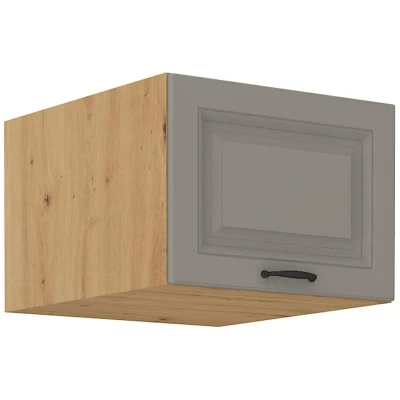 Oberschrank mit Flügeltüren SOPHIA – Breite 50 cm, Lichtgrau/Artisan Eiche