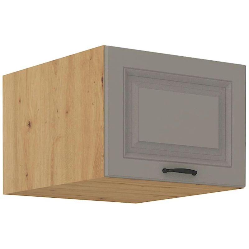 Oberschrank mit Flügeltüren SOPHIA – Breite 50 cm, Lichtgrau/Artisan Eiche
