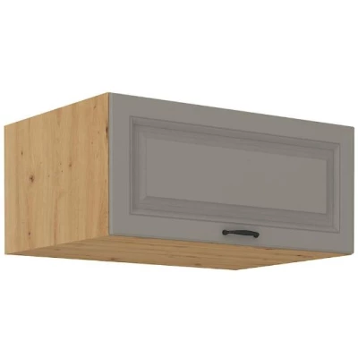 Tiefer Dunstabzugshaubenschrank SOPHIA – Breite 80 cm, Lichtgrau/Artisan Eiche