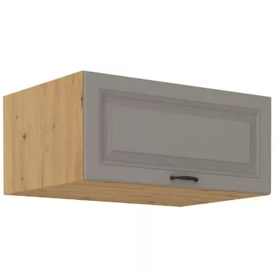 Tiefer Dunstabzugshaubenschrank SOPHIA – Breite 80 cm, Lichtgrau/Artisan Eiche
