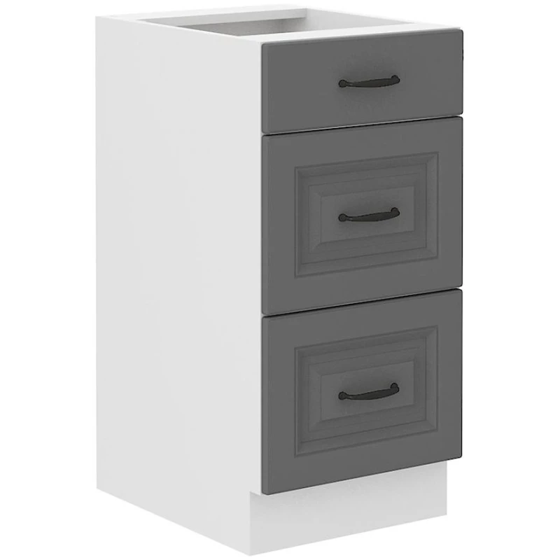 Küchenschrank mit Schubladen SOPHIA – Breite 40 cm, grau/weiß